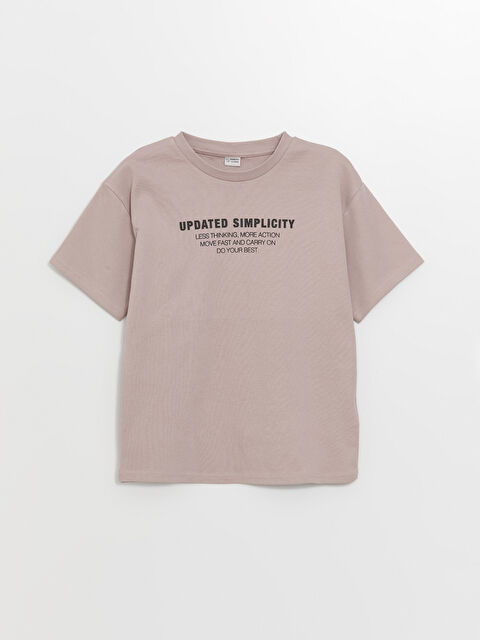 LCW Kids Crew Neck Oversize Thick Fabric Boys' T-Shirt - S4CD16Z4-VZN