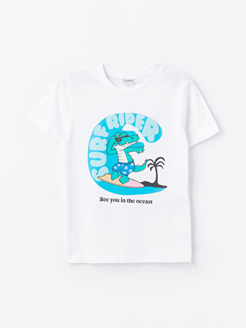 LCW Kids Crew Neck Printed Short Sleeve Boys' T-Shirt - S4CD21Z4-Q6K