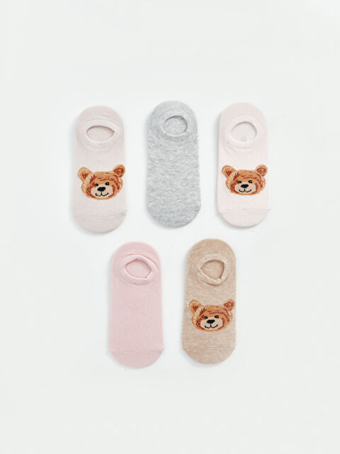 LCW Kids Desenli Kız Çocuk Sneaker Çorap 5'li - S4CD37Z4-QVN