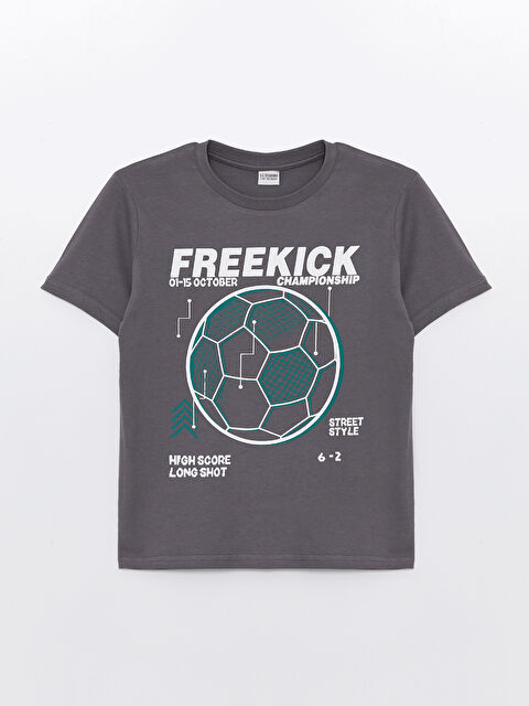 LCW Kids Crew Neck Printed Short Sleeve Boys' T-Shirt - S4CD38Z4-H0H