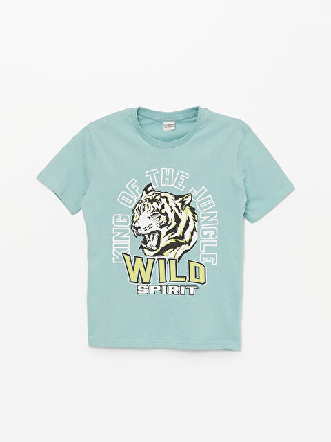 LCW Kids Crew Neck Printed Short Sleeve Boys' T-Shirt - S4CD41Z4-FKE