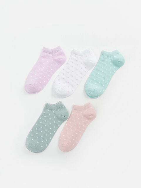 LCW Kids Puantiyeli Kız Çocuk Patik Çorap 5'li - S4CD53Z4-G7R