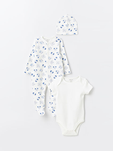 LCW baby Crew Neck Printed Baby Boys' 3-Pack Set - S4CF00Z1-LRA