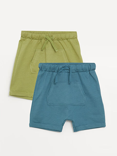 LCW ECO Elasticated Waist Basic Baby Boys' Shorts 2 Pack - S4CF33Z1-J0K