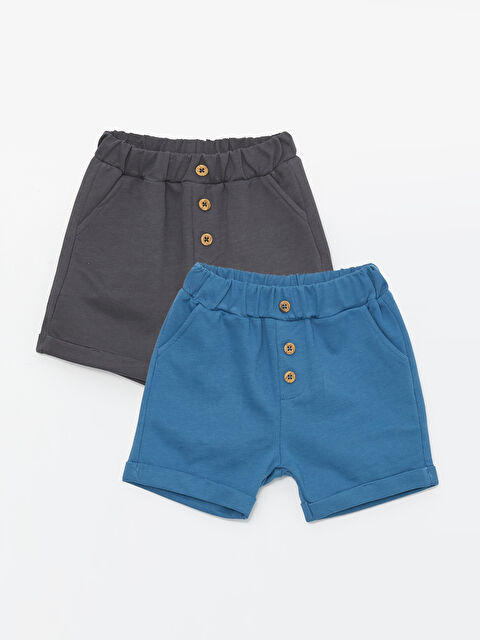 LCW ECO Elasticated Waist Basic Baby Boys' Shorts 2 Pack - S4CF35Z1-HZX