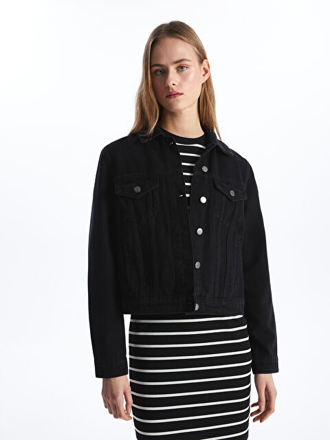 LCW Vision Gömlek Yaka Kadın Jean Ceket - S4CF57Z8-327