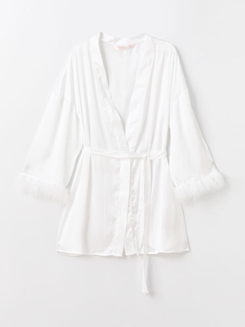 LCW DREAM Şal Yaka Düz Uzun Kollu Saten Kadın Sabahlık - S4CF97Z8-FDU