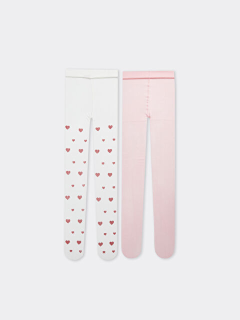 LCW Kids Desenli Kız Çocuk İnce Külotlu Çorap 2'li - S4CG29Z4-FDU