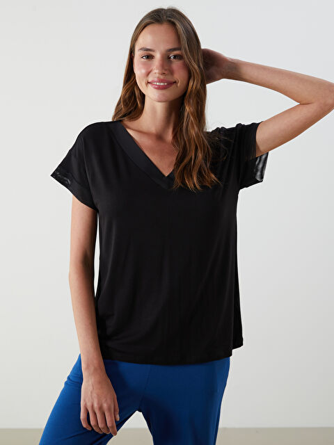 LCW DREAM V Yaka Kadın Pijama Üstü - S4CG33Z8-CVL