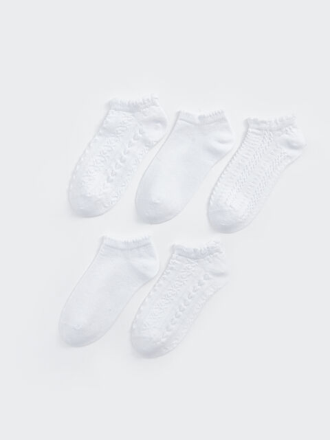 LCW Kids Desenli Kız Çocuk Patik Çorap 5'li - S4CG40Z4-J5E