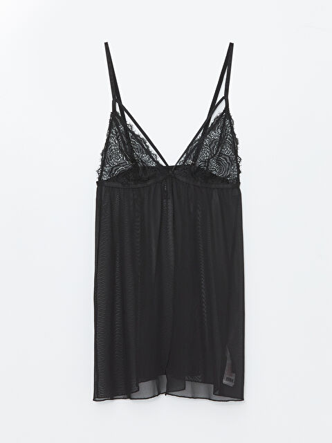 LCW DREAM V Neck Lace Detailed Strappy Babydoll - S4CG44Z8-CVL