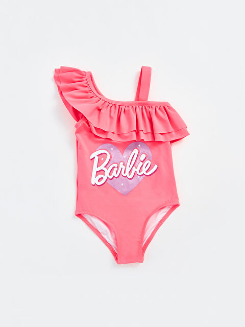 LCW Kids Bisiklet Yaka Barbie Baskılı Kız Bebek Mayo - S4CI77Z1-CSD