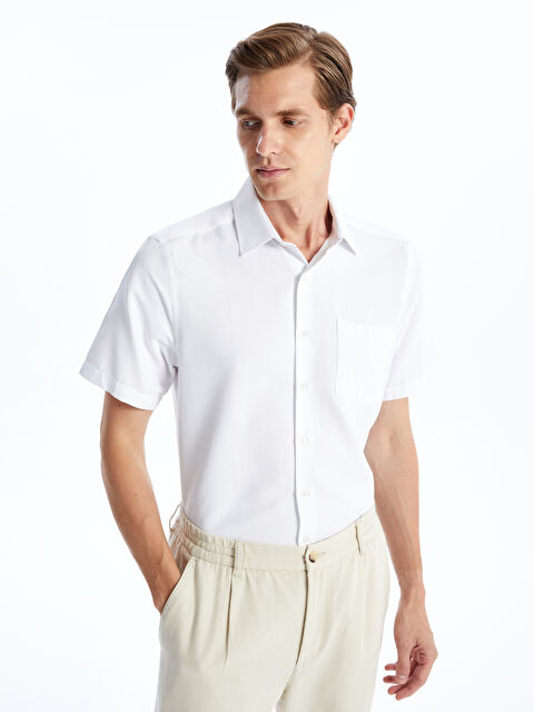 LCW BUSINESS Regular Fit Short Sleeve Dobby Men's Shirt - S4CK21Z8-JYX