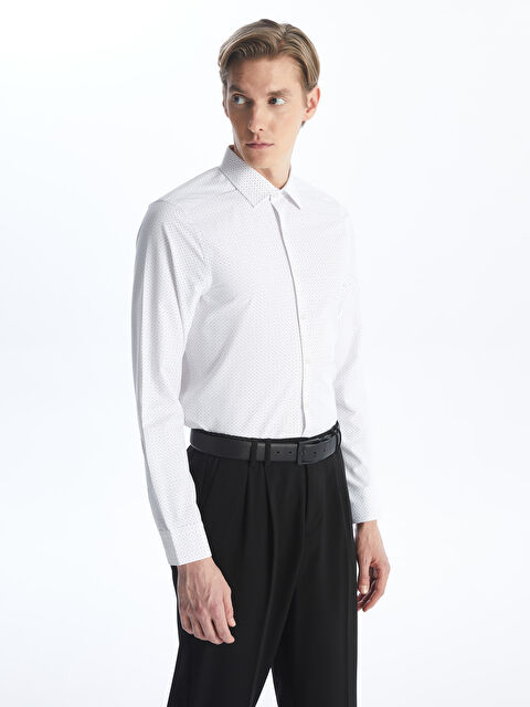 LCW BUSINESS Slim Fit Uzun Kollu Desenli Poplin Erkek Gömlek - S4CK26Z8-LU7