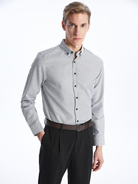 LCW BUSINESS Regular Fit Uzun Kollu Ekose Gabardin Erkek Gömlek - S4CK28Z8-SZ3