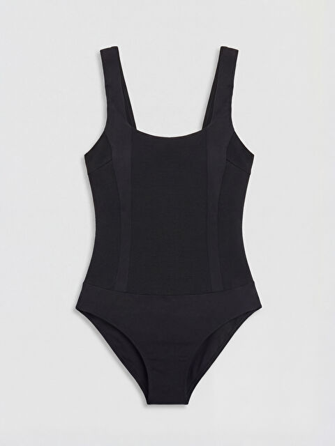 LCW DREAM U Yaka Düz Dikişli Pedli Kadın Mayo