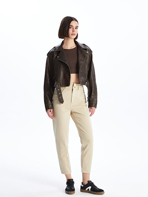 LCW Jeans Beli Lastikli Slouchy Fit Kadın Jean Pantolon - S4CL31Z8-CR8