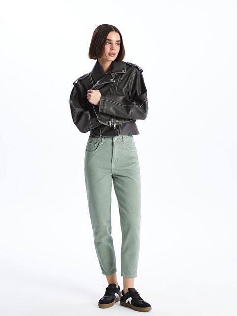 LCW Jeans Beli Lastikli Slouchy Fit Kadın Jean Pantolon - S4CL32Z8-SEV