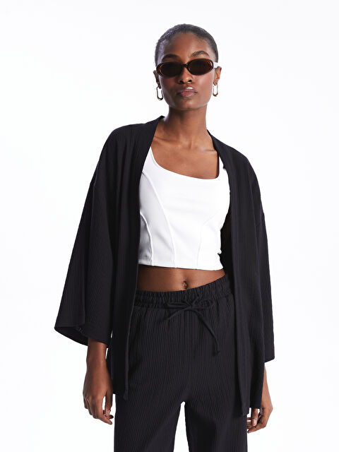 LCW Vision Şal Yaka Düz Müslin Kadın Kimono - S4CM21Z8-CVL