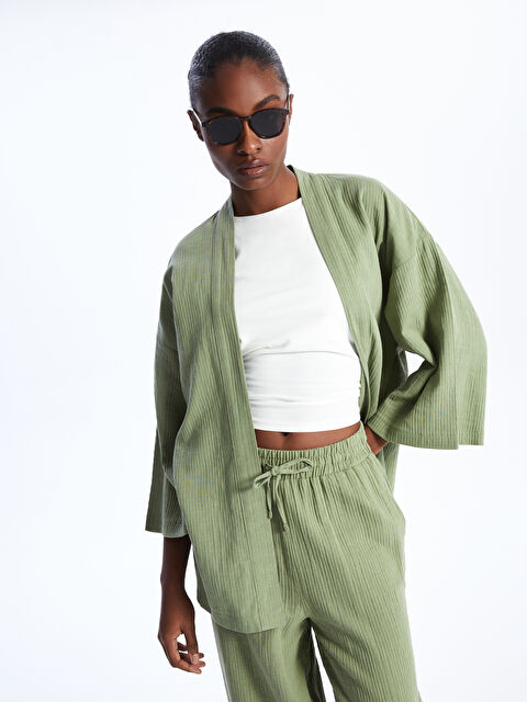 LCW Vision Şal Yaka Düz Müslin Kadın Kimono - S4CM21Z8-V5N