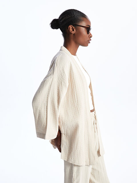 LCW Vision Şal Yaka Düz Müslin Kadın Kimono - S4CM21Z8-V5Q