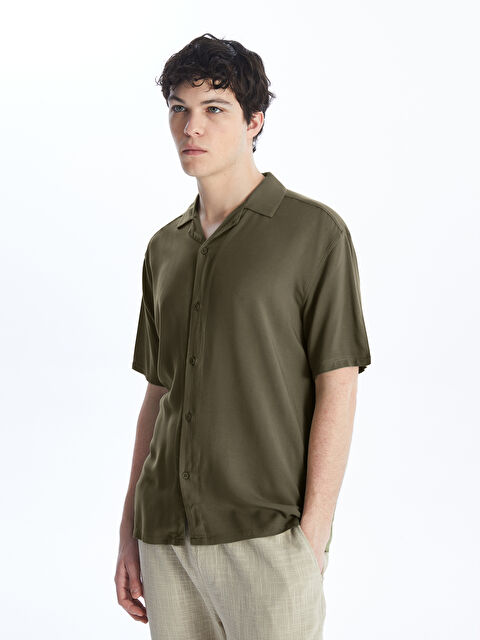 XSIDE Regular Fit Short Sleeve Viscose Men's Shirt - S4CN22Z8-MGL