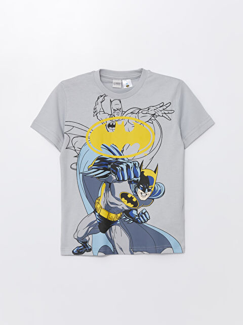 LCW Kids Bisiklet Yaka Batman Baskılı Kısa Kollu Erkek Çocuk Tişört - S4CN66Z4-KXV