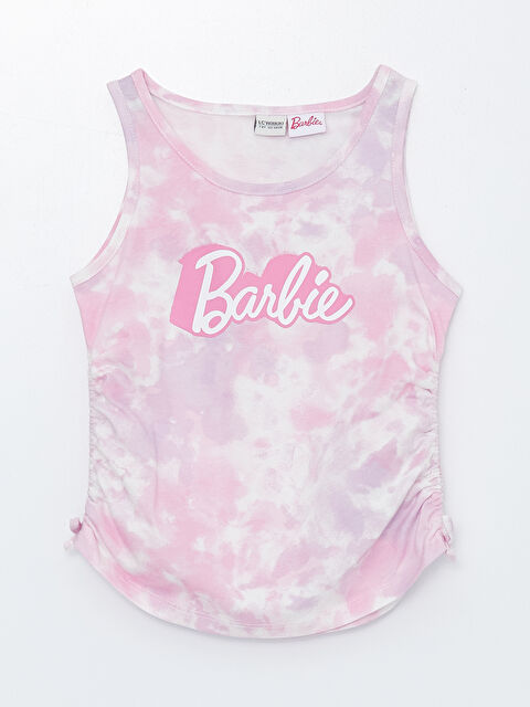 LCW Kids Crew Neck Barbie Printed Girls' Crop Tank Top - S4CO13Z4-LT4