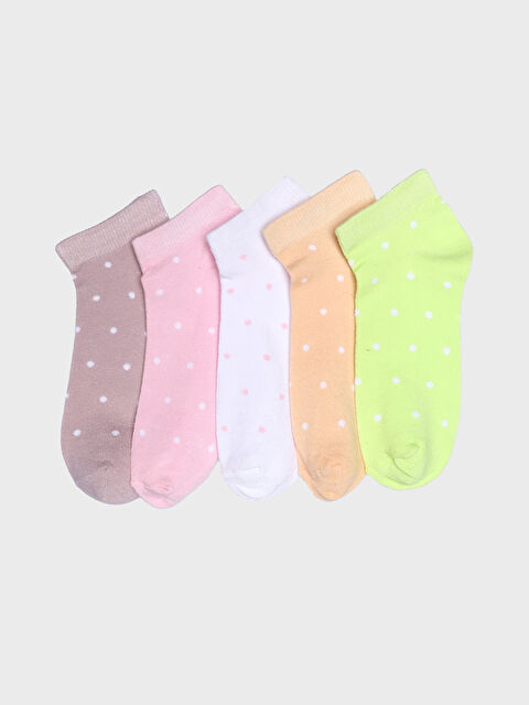 LCW Kids جوارب رياضية للبنات منقوشة - عبوة ٥ قطع - S4CO60Z4-G7R