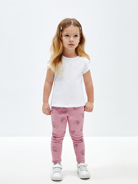 LCW ECO Beli Lastikli Dumbo Baskılı Kız Bebek Tayt - S4CP40Z1-LT4