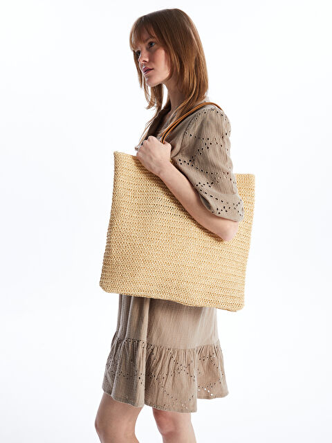 LCW ACCESSORIES Kadın Hasır Omuz Çantası - S4CP44Z8-EEW