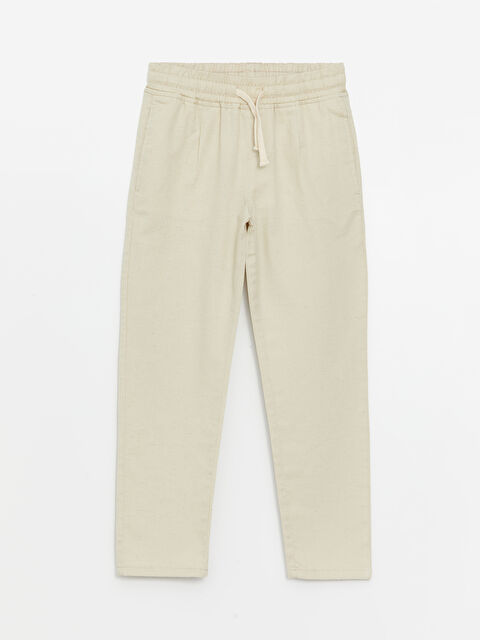LCW Kids Beli Lastikli Keten Karışımlı Erkek Çocuk Pantolon - S4CP68Z4-G2Z