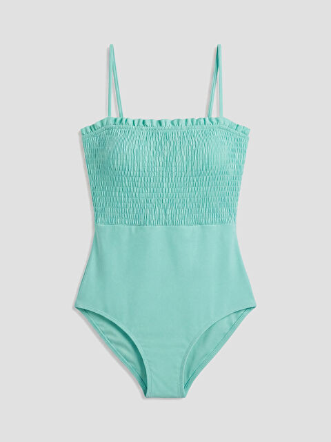 LCW DREAM Бански костюм за жени с квадратно деколте, изчистен