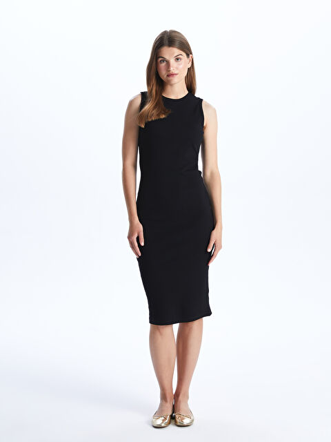 LCW ECO Kadın Bisiklet Yaka Düz Elbise - S4CQ41Z8-CVL