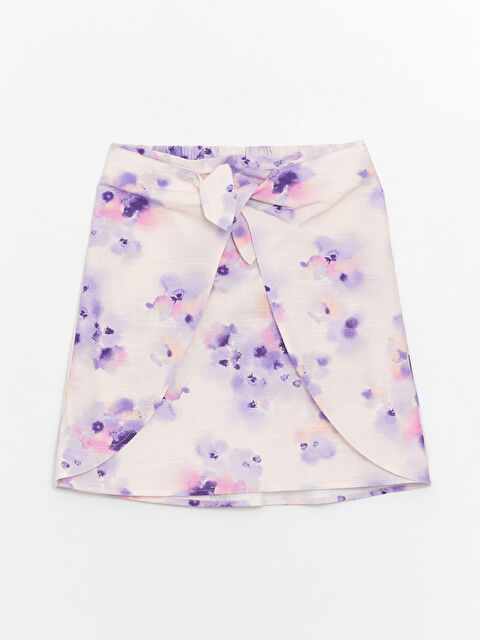 LCW Kids Beli Lastikli Çiçekli Kız Çocuk Etek - S4CQ59Z4-LT4