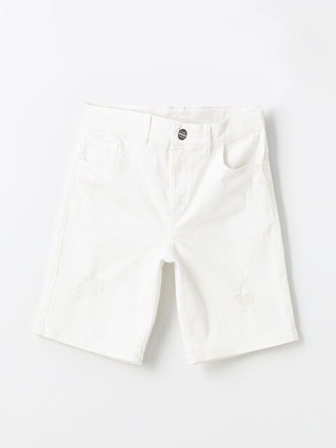 LCW Kids Yırtık Detaylı Erkek Çocuk Jean Şort - S4CR03Z4-844