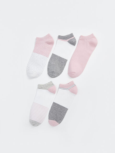 LCW DREAM Color Block Women's Trainer Socks 5 Pack - S4CR52Z8-FRA