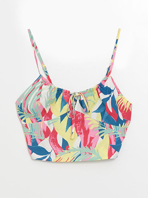 LCW DREAM Bağlamalı Yaka Çiçekli Askılı Crop - S4CS51Z8-LT4