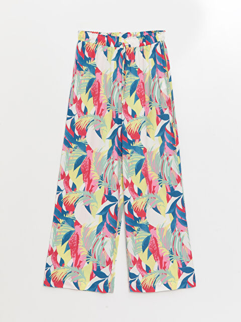 LCW DREAM Beli Lastikli Çiçekli Kadın Plaj Pantolonu - S4CS52Z8-LT4