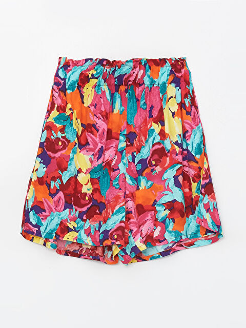 LCW DREAM Beli Lastikli Çiçekli Kadın Plaj Şort - S4CS55Z8-F9C