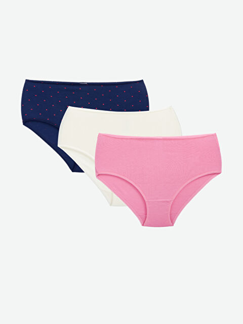LCW DREAM Yüksek Bel Düz Klasik Külot 3'lü Paket