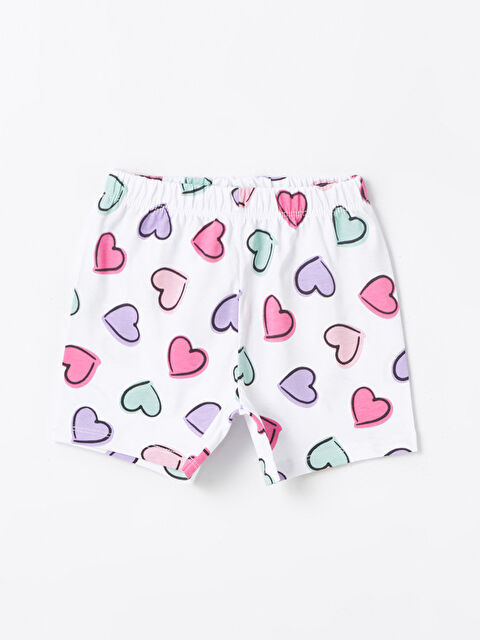LCW baby Beli Lastikli Baskılı Kız Bebek Şort