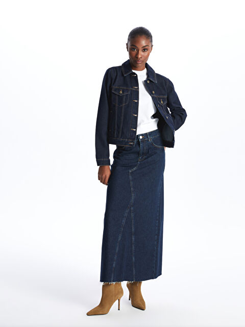 LCW Vision Gömlek Yaka Kadın Jean Ceket - S4DB11Z8-309