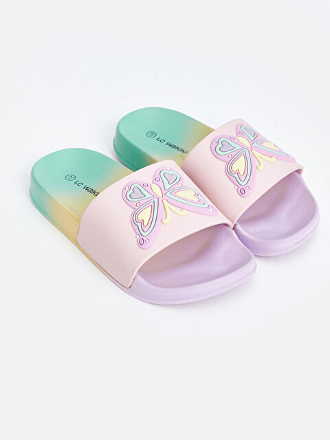 LCW STEPS Butterfly Printed Girls' Slippers - S4DB61Z4-F9C