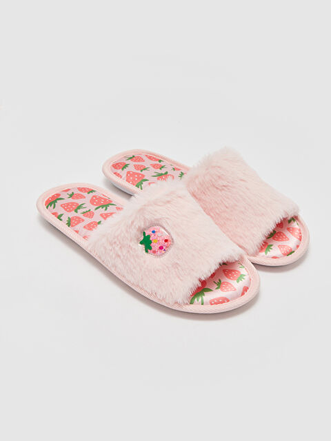 LCW HOME Chaussons de Maison Brodés en Peluche pour Femmes - S4DB71Z8-LT9