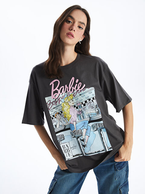 XSIDE Crew Neck Barbie Printed Short Sleeve Oversize Women's T-Shirt - S4DB80Z8-VZ8