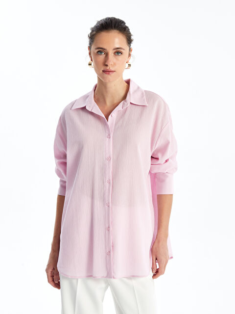 LCW Vision قميص سادة بأكمام طويلة واسع للسيدات - S4DC12Z8-G7R