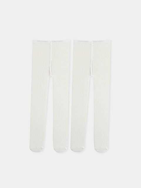 LCW baby Basic Baby Girls' Tights 2 Pack - S4DE14Z1-Q6K