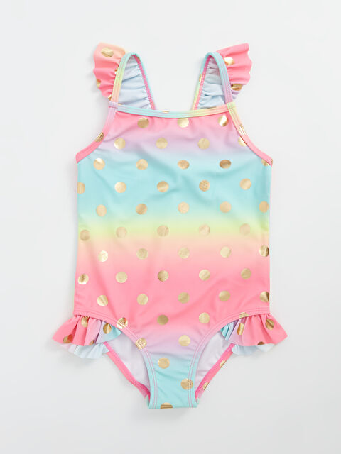 LCW Kids Kare Yaka Puantiye Desenli Kız Bebek Mayo - S4DE87Z1-LT4