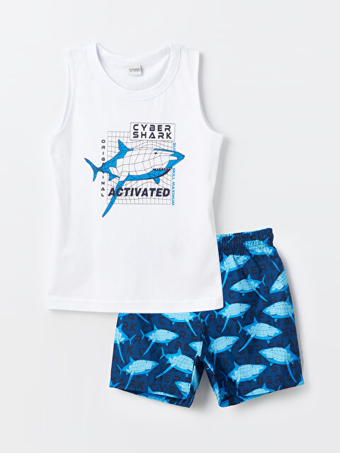 LCW Kids Bisiklet Yaka Erkek Çocuk Atlet ve Deniz Şortu - S4DF37Z4-LSJ